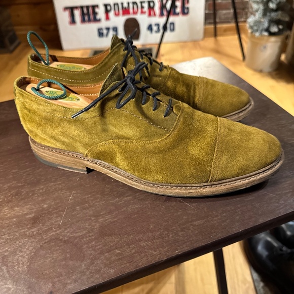 Frye Paul Bal Oxford Men's Dress Shoes, Tan Suede, Size 10.5 Goodyear Welt - Picture 2 of 6